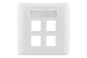 Lisätarvikkeet - Deltaco VR-228 Flush mount for Keystone 4-Ports White - VR-228