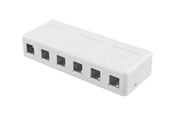Lisätarvikkeet - Deltaco Surface Mount Box For Keystone 6 ports White - VR-225