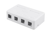 Lisätarvikkeet - Deltaco Surface Mount Box For Keystone 4 ports White - VR-224