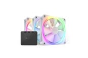Kotelotuuletin - NZXT F120 RGB 3-pack & RGB-ohjain - Valkoinen - Kotelotuuletin - 120mm - Valkoinen, RGB-valolla - 28 dBA - RF-R12TF-W1