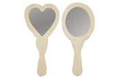 Askartelu- ja taidetarvikkeet - Creativ Company Decorate your Wooden Hand Mirror 2pcs. - 577160