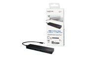 USB hub - LogiLink Ultraohut USB 3.2 Gen 1x1 USB-C 4-porttinen keskittimenavaaja USB hub - 4 porttia - Musta - UA0311