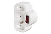 Muut kaapelit - Hama Multi-Plug 3-Way 2 Euro/1 Earthed Socket Switch white - 108846