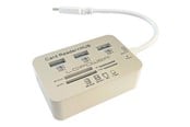 USB hub - LC Power LC-HUB-C-CR USB hub - 3 porttia - USB 3.0 - Valkoinen - LC-HUB-C-CR