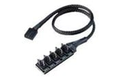 Virtakaapelit (ulkoinen) - Akasa FLEXA FP5H - fan Virranjakaja - 4 pin PWM to 4 pin PWM - 30 cm - AK-CBFA08-30BK