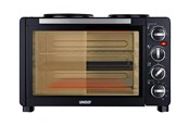 Mini- ja mikroaaltouunit - Unold 68885 All in One - electric oven with hot plates - black - 68885
