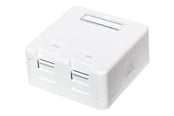 Lisätarvikkeet - LogiLink Surface mount box for 2 keystone modules with dust shutter white - NK4032