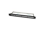Lisätarvikkeet - LogiLink 19" Patch panel for 24 keystone jacks 1U unloaded black - NK4042