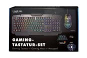 Näppäimistöt - LogiLink Gaming-Set Näppäimistö mouse and mouspad - Pelinäppäimistö - Saksa - Musta - ID0185