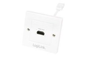 Lisätarvikkeet - LogiLink HDMI wall plate 1-port with HDMI-A cable F/F 4K/30 Hz Valkoinen - AH0014