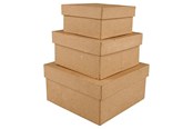 Askartelu- ja taidetarvikkeet - Creativ Company Neliönmuotoiset paperimassalaatikot 3 kpl. - 263720