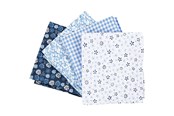 Askartelu- ja taidetarvikkeet - Creativ Company Patchwork Fabric Sininen 45x55cm 4pcs. - 441835