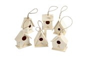 Ripustimet & koukut - Creativ Company Birdhouse Puu 7cm 6pcs. - 575770