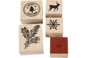 Askartelu- ja taidetarvikkeet - Creativ Company Wooden Stamp Set Christmas -leimasimet - 27573