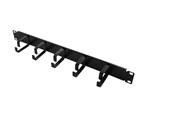 Lisätarvikkeet - LogiLink 19" cable management bar 1U with 5 fixed metal brackets Musta - OR101B