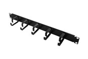 Lisätarvikkeet - LogiLink 19" cable management bar 1U with 5 fixed metal brackets Musta - OR101B