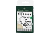 Kirjoitus- ja piirustustarvikkeet - Faber-Castell Ecco Pigment Fineliner wallet of 8 Musta - 166008