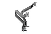Seinäkiinnitys, AV-kiinnikkeet & AV-kalusteet - DIGITUS - mounting kit - for 2 LCD display/ curved LCD-näyttö - gas spring - matte Musta - Max 30 kg - recommended for 15"-35" - DA-90427