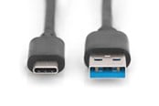 USB kaapelit - DIGITUS USB Type-C to Type-A - 1m - DB-300136-010-S