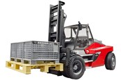 Leluautot - Bruder Linde HT160 Fork Lift with pallet and 3 pallet cages - BR2513