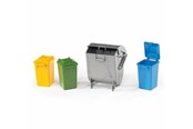Leluautot - Bruder Accessories: Garbage can set (3 small 1 large) - BR2607