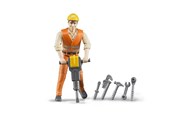 Leluautot - Bruder Construction worker with accessories - BR60020