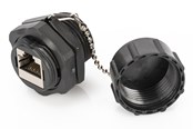 Verkkokaapelit - DIGITUS CAT 6 Keystone Bulkhead Couplers - Musta - DN-IND-C6-C