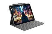 Näppäimistöt - Logitech Slim Folio - Näppäimistö and folio case - QWERTY - UK - oxford Harmaa - Näppäimistö & Foliosetti - Englanti (UK) - Harmaa - 920-011429