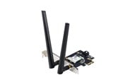 Verkkokortit (verkkosovittimet, tulostuspalvelimet jne.) - ASUS PCE-AXE5400 WiFi 6E PCI-E Adapter with 2 external antennas. Supporting 6GHz band 160MHz Bluetooth 5.2 WPA3 network security OFDMA and MU-MIMO - 90IG07I0-ME0B10