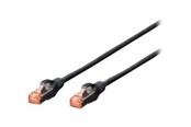 Verkkokaapelit - DIGITUS patch cable - 25 cm - black RAL 9005 - Musta - 0.25m - DK-1644-0025/BL