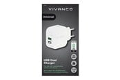Puhelin - Adapterit & Laturit - Vivanco Nopea 2xUSB Kotilaturi 3.4A 2.4+1A Valk. - 37563
