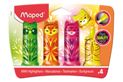 Kirjoitus- ja piirustustarvikkeet - Maped Fluo'Peps Mini Friends Highlighters x4 - 743677