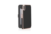 Puhelin - Kannet ja kotelot - Pipetto Slim Wallet Mirror for iPhone XR - Black/Rose Kulta - P036-77RM-9