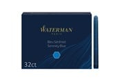 Kirjoitus- ja piirustustarvikkeet - Waterman Fountain Pen Refill Ink Cartridges | Long Standard | Serenity Blue | 32 Count - S0713001