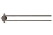 Kylpyhuoneen lisätarvikkeet - tesa Moon Harmaa two-armed towel holder self-adhesive - 40582-00000-00