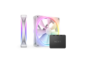 Kotelotuuletin - NZXT F140 RGB DUO 2-pack & RGB-ohjain - Valkoinen - Kotelotuuletin - 140mm - Valkoinen, RGB-valolla - 36 dBA - RF-D14DF-W1