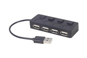 USB hub - Gembird UHB-U2P4-05 - keskusyksikkö - 4 porttia USB hub - 4 porttia - Musta - UHB-U2P4-05