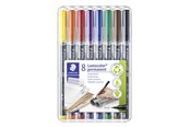 Kirjoitus- ja piirustustarvikkeet - Staedtler Lumocolor 313 - marker - Musta Punainen Sininen Vihreä Keltainen Oranssi Ruskea Violetti (pack of 8) - 313 WP8
