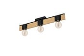 Valaisimet - EGLO BAILRIGG ceiling lamp 3L black/wood - 43901