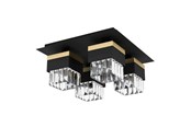 Valaisimet - EGLO BARRANCAS LOFT 4L/E14 MUSTA/KULTA/KRISTALLI - 900302
