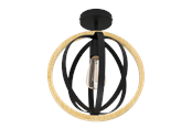 Valaisimet - EGLO BASILDON ceiling lamp black/wood - 43736