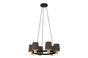 Valaisimet - EGLO EDALE LYSEKRONE 6L E27 Ø700 SORT/TRÆ/CAPPUCCINO - 43781