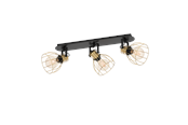 Valaisimet - EGLO SAMBATELLO spotlight 3L black/brushed brass - 900384