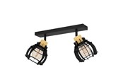 Valaisimet - EGLO STILLINGTON 1 SKINNE 2XE27 MUSTA/LUONNOLLINEN - 43927
