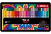 Harrastustarvikkeet - STABILO Pen 68 Arty metal tin of 66 colors *DEMO* - 204073