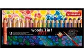 Harrastustarvikkeet - STABILO woody Arty 3 in 1 cardboard wallet of 18 pens incl. A sharpener - 208543
