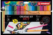 Harrastustarvikkeet - STABILO Pen 68/88 Arty cardboard box of 36 pens in 18 colors - 204088