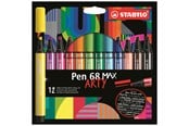 Harrastustarvikkeet - STABILO Pen 68 Max Arty wallet of 12 pens - 204092