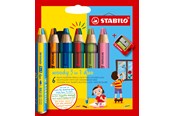Harrastustarvikkeet - STABILO woody Arty 3 in 1 cardboard wallet of 16 pens incl. A sharpener MULTI-TALENTED PENCIL WITH TWO-COLORED LEAD. - 208550