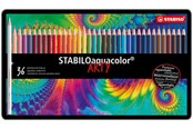 Harrastustarvikkeet - STABILO aquacolor® Vesiväritettävä värikynäsarja metallirasiassa, jossa on 36 kynää. - 1636/6